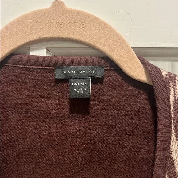 Ann Taylor Brown and Cream Animal Print Poncho - Picture 2 of 7